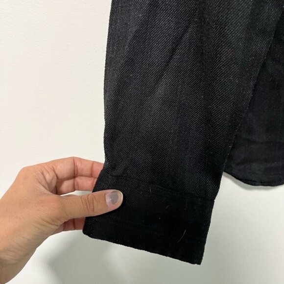 Nicce London Black Button-Up Shirt - Size M, Textured Stripes - Picture 4 of 12